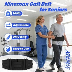 Adjustable Gait Belt for Seniors with 7 Handles for Elderly Physical Therapy