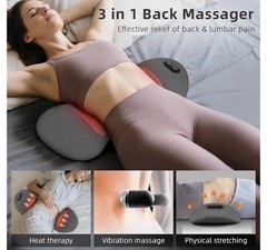 3-in-1 Back Massager with Heat & Vibration- Smooth Spine Triple Fusion Lumbar