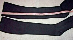 Compression Knee-High Black Socks 1 Pair Size Large