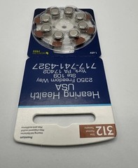 Hearing Aid Batteries Size 312 – 1.45V Zinc-Air – Pack of 8, Long Life