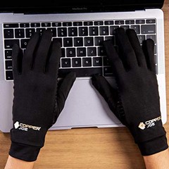 Hand Wrist Pro Bundle Copper Infused Full Finger Gloves Wrist Brace Set