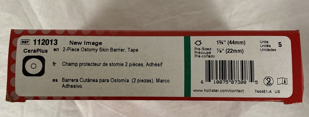5-Hollister 112013 CeraPlus Skin Barrier, 1 3/4″ Flange, 7/8″ pre-cut opening