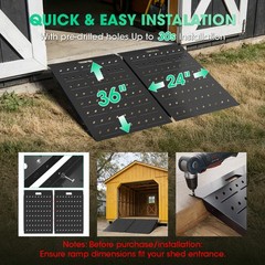 36″ x 24″ Shed Ramp Black Loading Ramp 900LB Loading Dock Ramp for Garages Barns