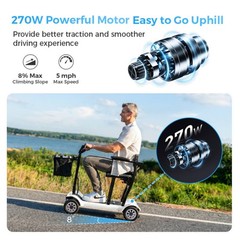 39Lb Ultra-Lightweight 4-Wheel Mobility Scooter – Portable & Foldable Scooter
