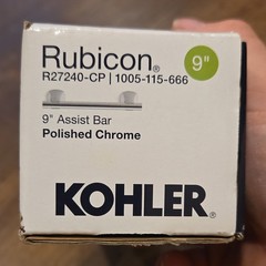 KOHLER Rubicon 9 in. Bathroom Grab Bar in Polished chrome – ADA Compliant