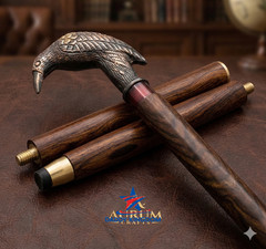 Solid Brass Bird Head Vintage Black Wooden Walking Stick Cane handmade Gift