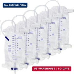 5PCS Leg Urinary Drainage Bags,1000ML Large Capacity Catheter Leg Bag,2 Adjustab