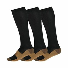 (3 Pairs) Copper Infused Compression Socks 20-30mmHg Graduated Mens Womens S-XXL
