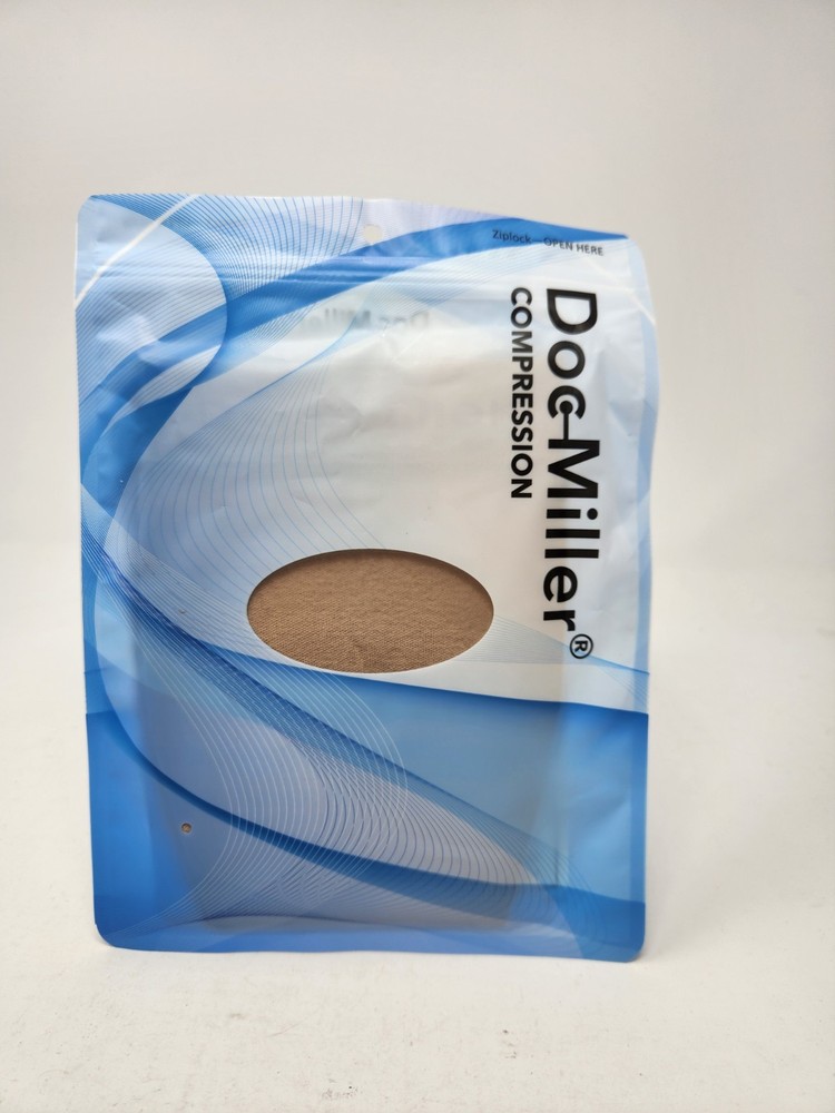 Doc Miller Calf Compression Sleeve 15-20 mmHg 1 Pair Beige, Medium Stocking