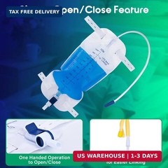 1000ml Leg Urinary Drainage Bags with 2 Adjustable Elastic Straps, 3 Pack | Cath