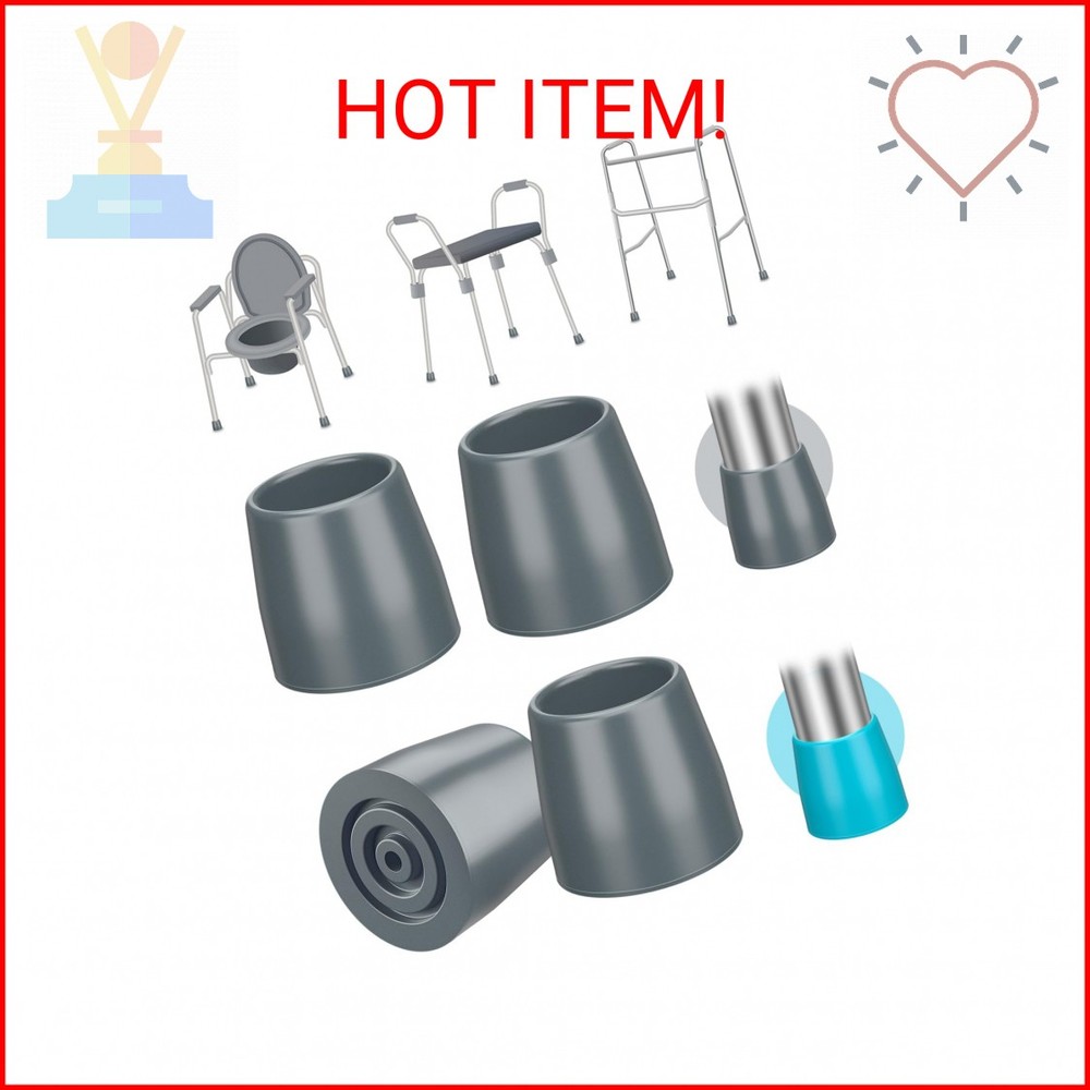 supregear Rubber Walker Tips – Walker Feet Replacement – Walker Leg Caps – Heavy
