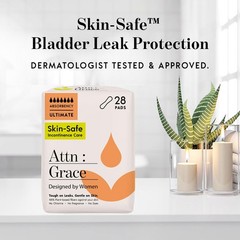 Attn: Grace Ultimate Incontinence Pads for Women, 28-Pack – Plant-Based, High…