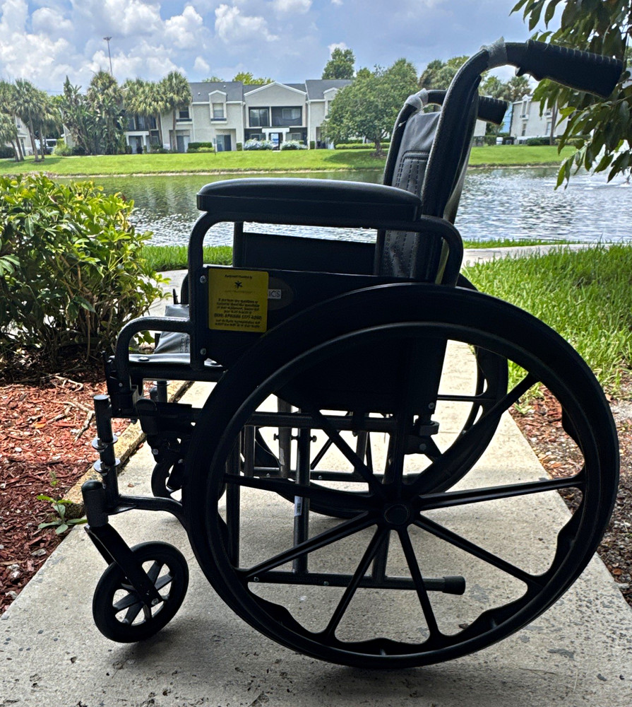ProBasics K2 Standard Hemi Manual Wheelchair, Foldable, Black, 4-Wheel Adult