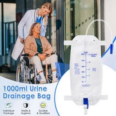 5 Pack 500ml Urinary Drainage Leg Bag with 12″ Tubing and Anti-Reflux Valve, 33.