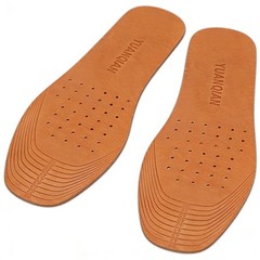 Clarmonde Genuine Leather Shoe Insoles, Absorbent Ultra Thin 5.5-10.5, Brown