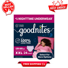 Goodnites Girls‘ Nighttime Bedwetting Underwear, Size XXL (120-165 lbs), 24Count