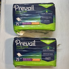 Prevail Total Care Underpads 30″ x 30″ XL 2 Packages 50 Count New Sealed