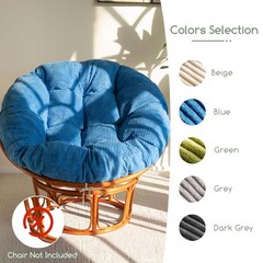 HIGOGOGO Papasan Chair Cushion with Corduroy Cover (Without 48inch, Navy