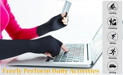 1pair Long Arthritis Compression Glove for Women Men,copper Gloves for Joint Pai