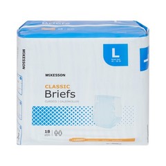 McKesson Classic Briefs, Large, Light Absorbency, Unisex, 58 in, Blue