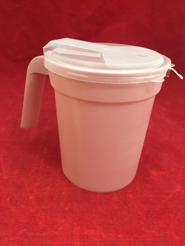 NEW LOT OF 6 MEDICAL ACTION Bedside Pitcher 28 OZ w/Cover Rose Color