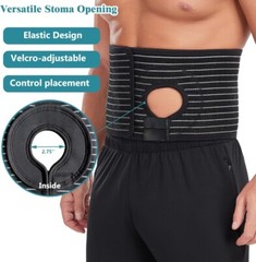 Ostomy Belt with Stoma Hole Adjustable Colostomy/Ileostomy Support for Men Women