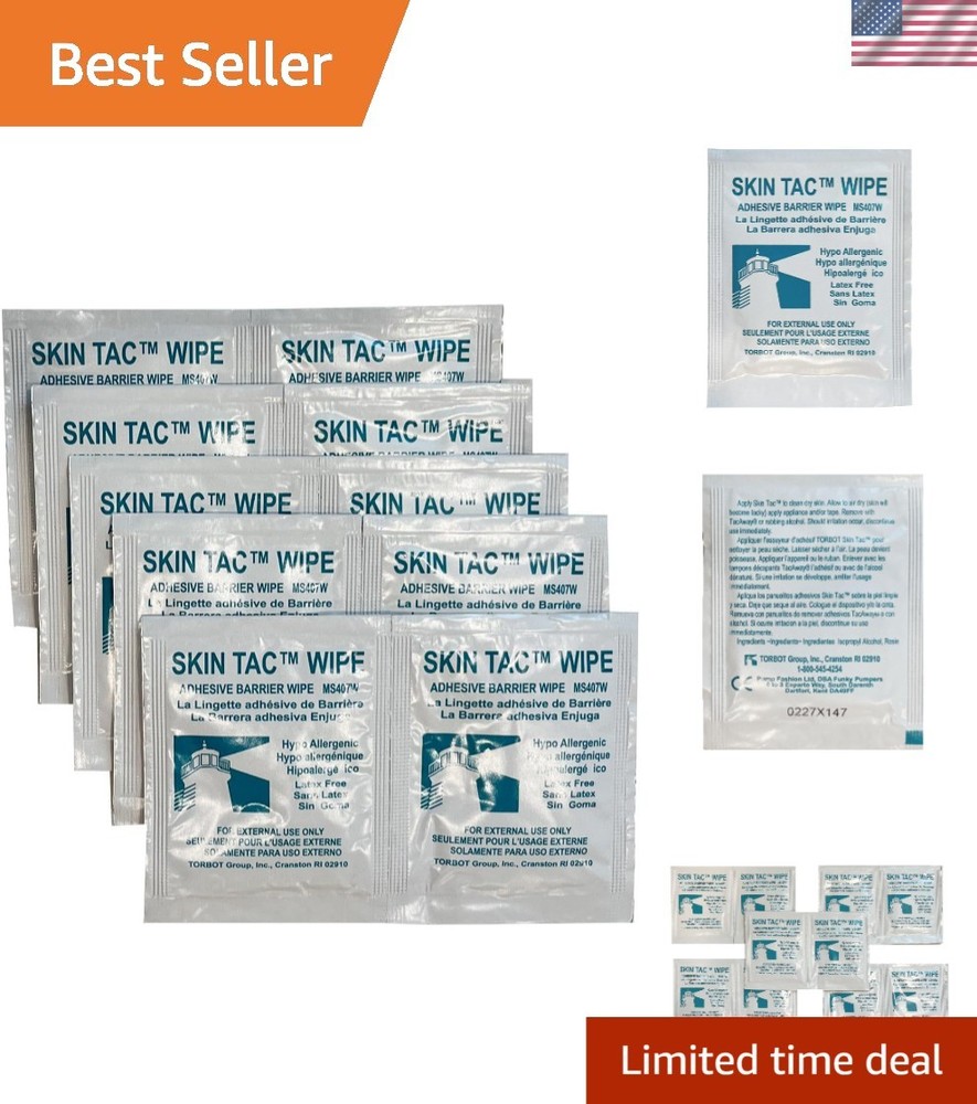 Gentle Adhesive Barrier Wipes for Sensitive Skin – 10 Count Unscented Pouch