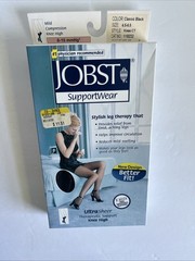 Jobst Ultra Sheer Women 4.5-6.5 Black Knee High Compression Stockings 8-15 mmHg