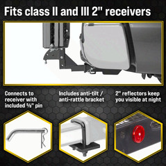 Titan Ramps 500lb Hitch Mount Wheelchair Scooter Carrier Folding Ramp 2″
