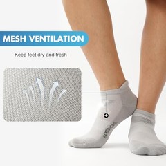 Men’s Ankle Socks Athletic Anti-Odor Cushioned Moisture Large Black*3,grey*3