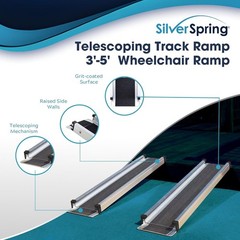 Silver Spring Wheelchair Telescoping Track Ramp 5 Foot Adjustable 600 lb capacit