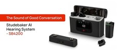 Studebaker AI Hearing System TV Base 2 Earbuds 2 Clip Mics Rechargeable