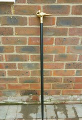 Ladies Choice Antique Handle Hercule Poirot Swan style brass walking cane stick