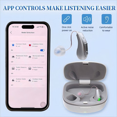 Bluetooth APP Hearing Aids For Seniors Rechargeable With Noise Cancellation OTC