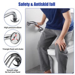 Stainless Steel Grab Bar Bathroom Safety Handicap Shower Tub Handle Support 12in