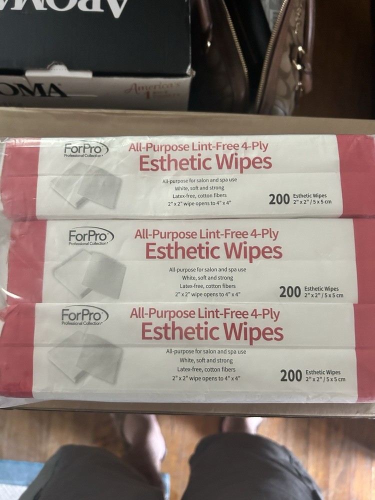 ForPro 6-Pack All Purpose Lint-Free 4-Ply Esthetic Wipes, 200 Count