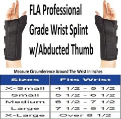 FLA Composite Splint with Abducted Thumb Left Hand Medium Black