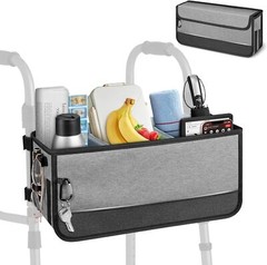 Large Walker Basket for Folding Walkers Foldable Walker Storage Bag for Elderly