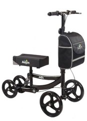 Aojin Knee Scooter, 300lbs Capacity, 13″ Big PU Seat, All Terrain Foldable Knee