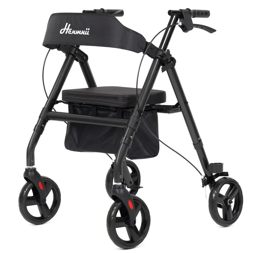 WALKER ROLLATOR SENIORS ELDERLY EQUIPMENT * HENMNII GMS-NHDR01X SERIES BLACK NEW