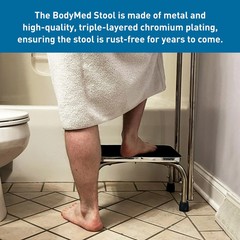 BodyMed Heavy-Duty Foot Step Stool with Handle and Non-Slip Rubber Platform for