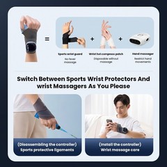 Adjustable EMS Wrist Guard 5 Modes 9 Levels Heat Massage Brace for Daily Use