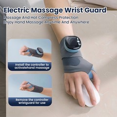 Adjustable EMS Wrist Guard 5 Modes 9 Levels Heat Massage Brace for Daily Use