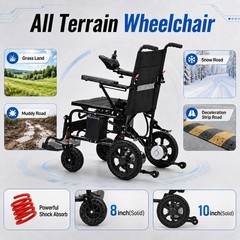Lightweight Foldable All-Terrain Electric Wheelchair with 3 year Warranty