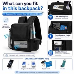 Oxygen Concentrator Backpack Lightweight Padded Straps Zippered Bottom Battery