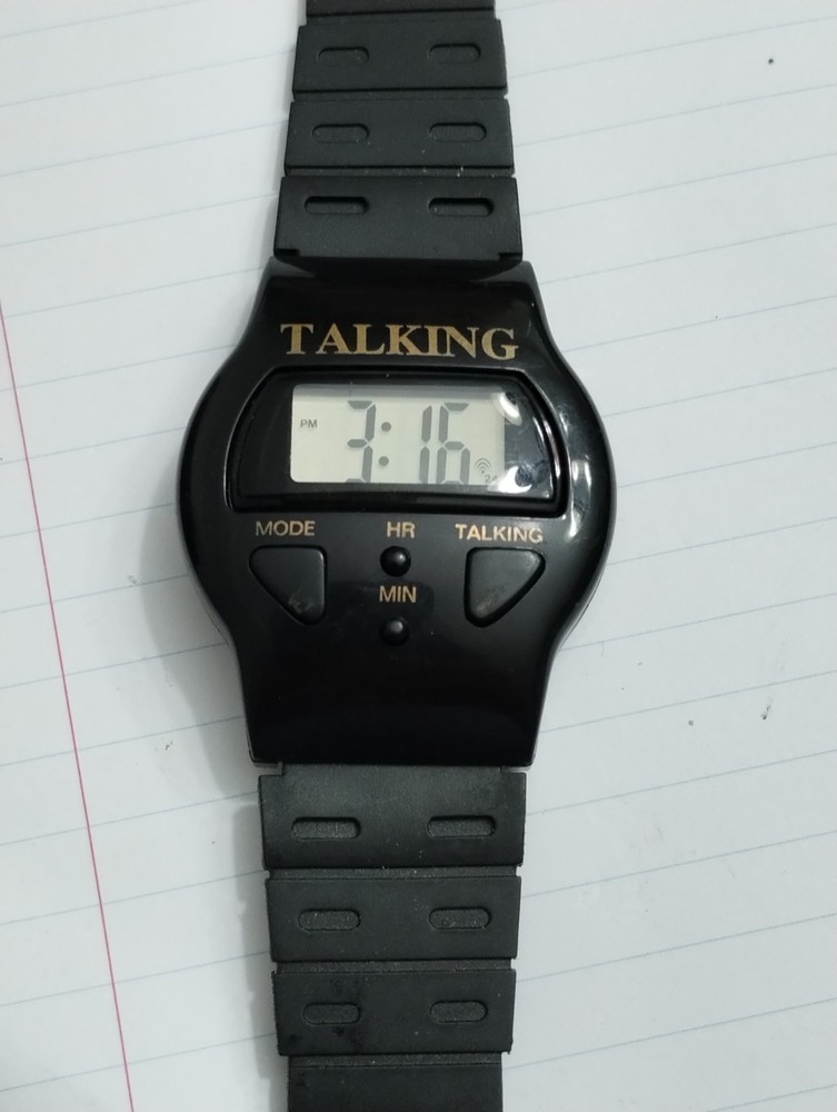 English Talking Watch for Seniors Elderly Blind Visually Impaired Digital Black