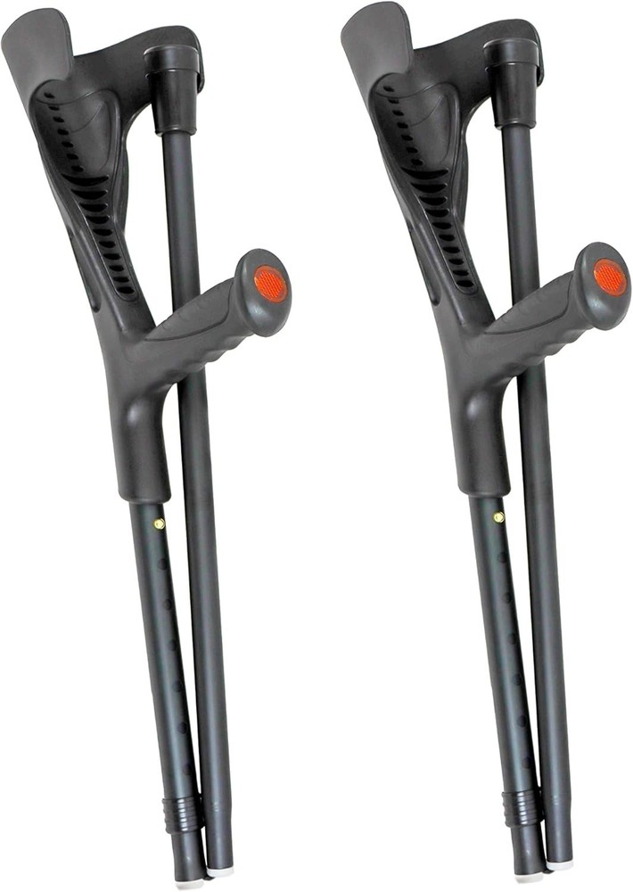 PEPE Mobility Folding Crutches for Adults (X2 Units), Open Cuff, Adjustable Heig