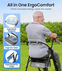 Luxury Rollator Walker for Seniors – Supports 380 lbs, Foldable & Lightweight