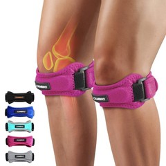 CAMBIVO Patella Tendon Knee Straps 2 Pack for Pain One Size, Pink