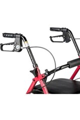 Drive Medical Adjustable Height Rollator with 6 Inches Wheels – Red (RTL10261RD)